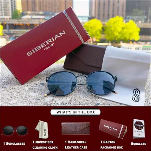 Real Glass Round Retro Sunglasses UV400 Protection Non-Polarized main image 5